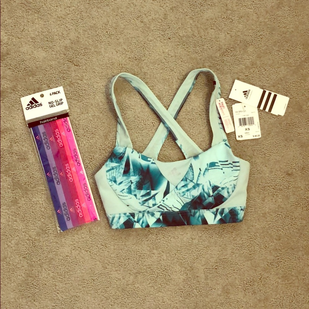 Adidas Sports Bra and Hair Bands